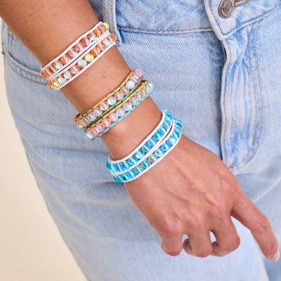 MERMAID GLASS LINEN WRAP BRACELETS - NOGU.studio