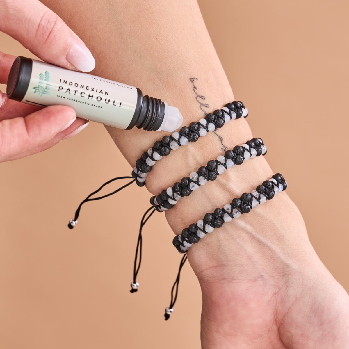 INDONESIAN PATCHOULI ESSENTIAL OIL & LAVA ROCK DIFFUSER BRACELET