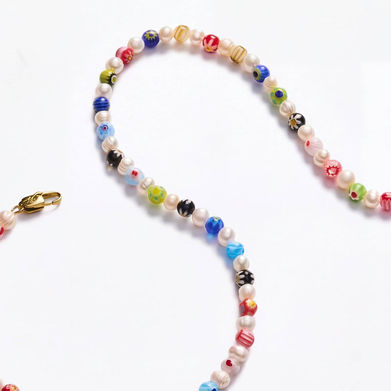 Flowers & Pearls | Millefiori Necklace