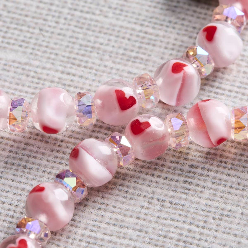 Micro Hearts | Crystal Millefiori Bracelet