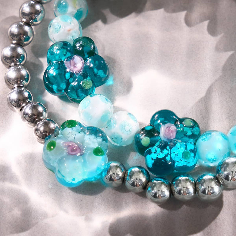 Marine Magnolias Firefly Glass Bracelet 2-Set