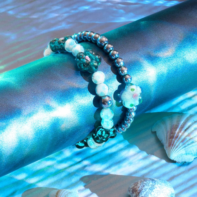 Lagoon Magnolias | Firefly Glass Flower Bracelet