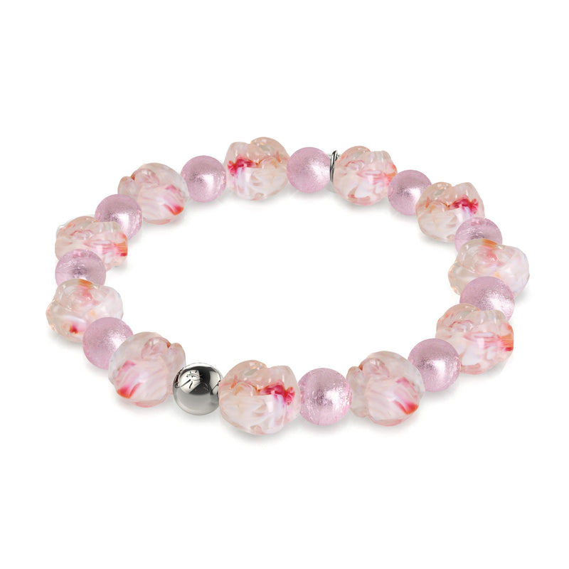 Pink Peony Firefly Glass Bloom Bracelet