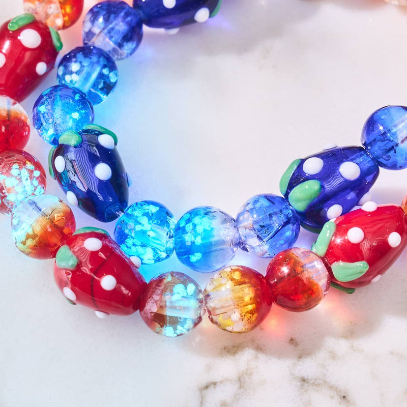 Strawberry Fields Firefly Glass Bracelet 2-Set