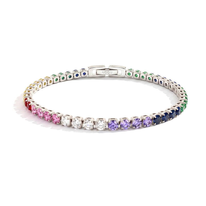 Rhodium x Unicorn Crystal | Tennis Club Bracelet