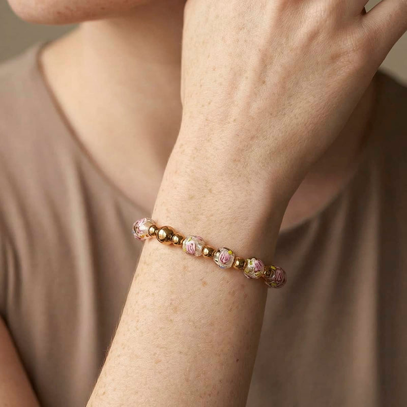 Rosé Eclipse | Lunar Glass Bloom Bracelet