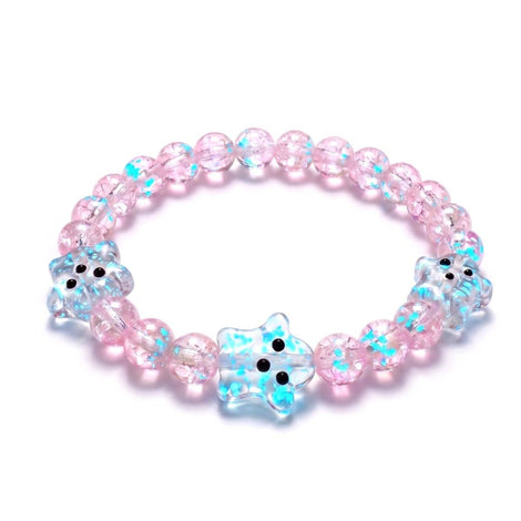 Blushing Spirit | Silver | Firefly Glass Ghost Bracelet