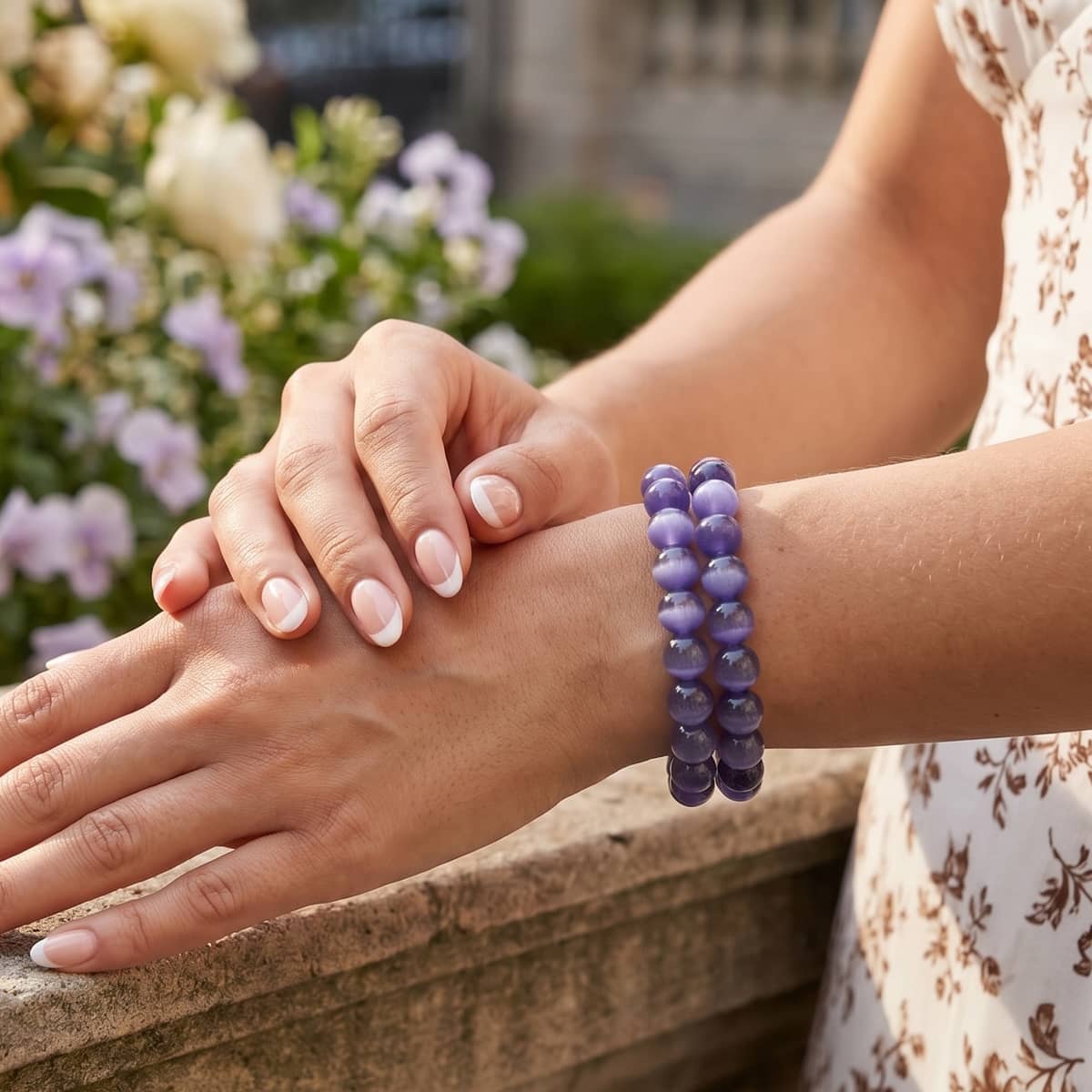 Purple | .925 Sterling Silver | Cheshire Glass Bracelet