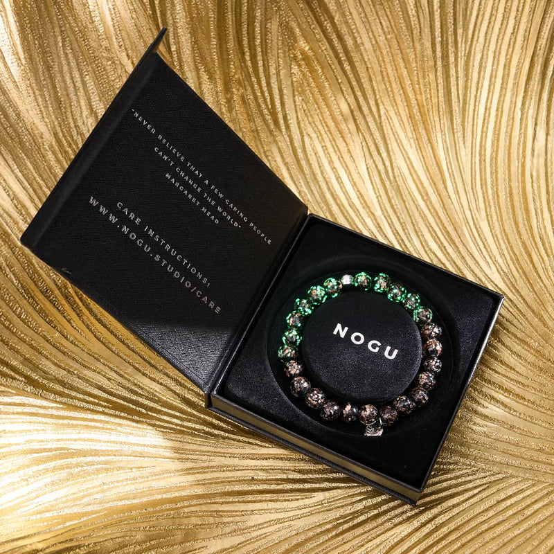 Obsidian | .925 Sterling Silver | Firefly Glass Bracelet