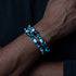 Neon Noir | .925 Sterling Silver | Deluxe Firefly Glass Mushroom Bracelet