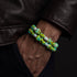 Electric Lemon | .925 Sterling Silver | Deluxe Firefly Glass Mushroom Bracelet