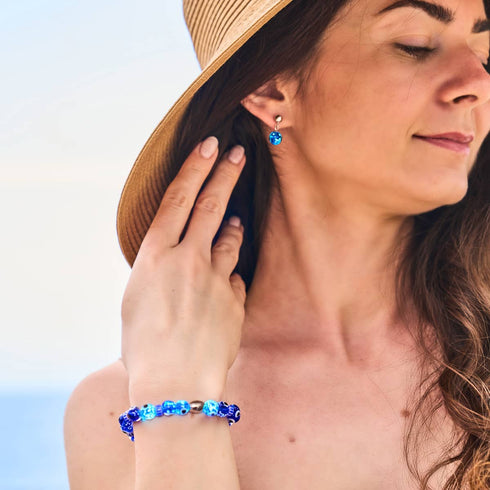 Nazar | .925 Sterling Silver | Firefly Glass Evil Eye Bracelet