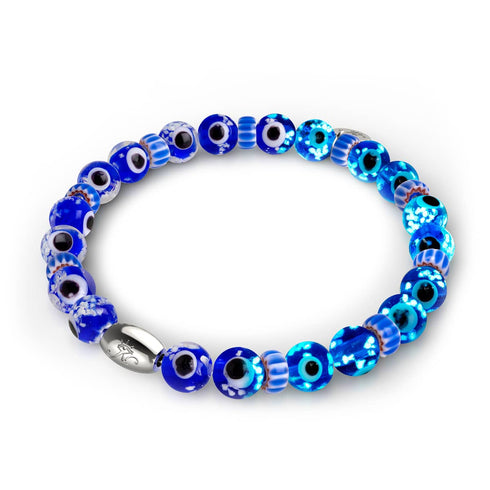 Nazar | .925 Sterling Silver | Firefly Glass Evil Eye Bracelet