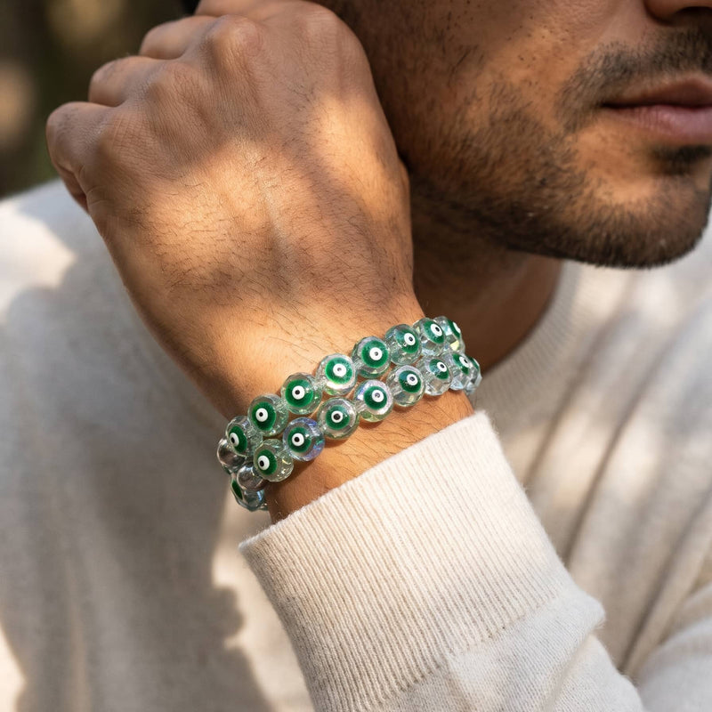 Emerald Gaze | .925 Sterling Silver | Crystal Evil Eye Bracelet