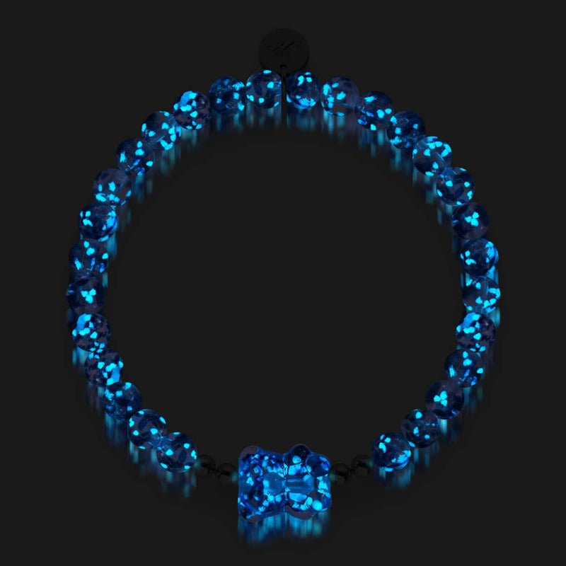 Tanzanite | .925 Sterling Silver | Firefly Glass Deluxe Bear Bracelet