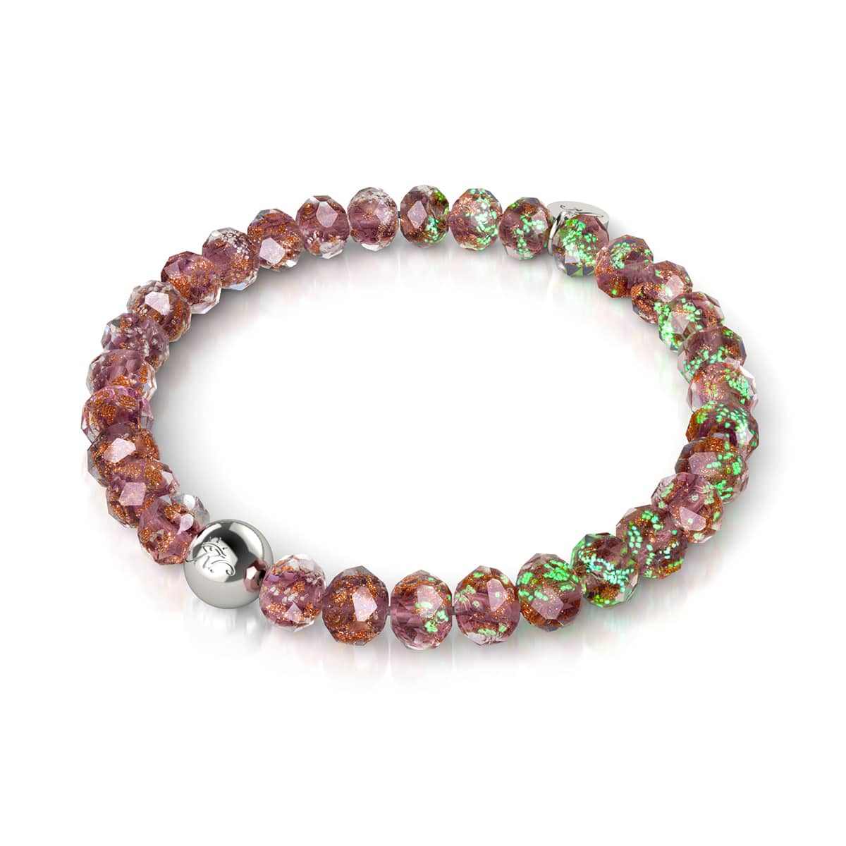 Mulberry Wine | .925 Sterling Silver | Firefly Glass Diamonds Bracelet