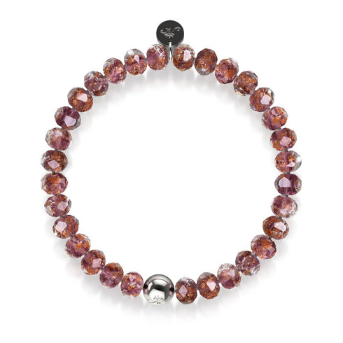 Mulberry Wine | .925 Sterling Silver | Firefly Glass Diamonds Bracelet
