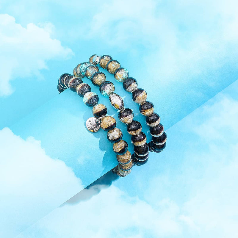 Liquorice Eclipse | .925 Sterling Silver | Lunar Glass Bracelet