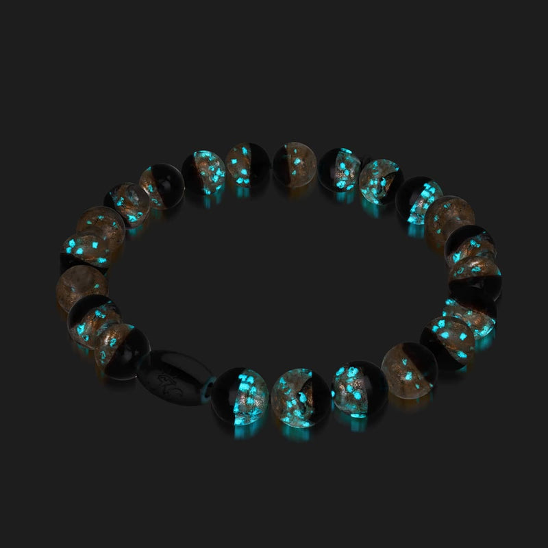 Liquorice Eclipse | .925 Sterling Silver | Lunar Glass Bracelet