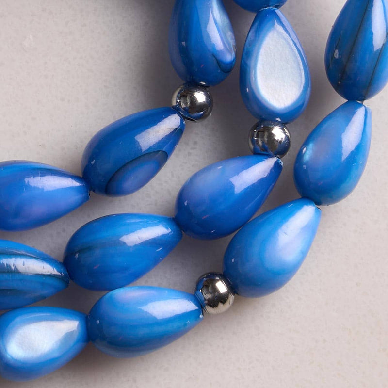 Lapis Tears | .925 Sterling Silver | Mother of Pearl Teardrop Wrap