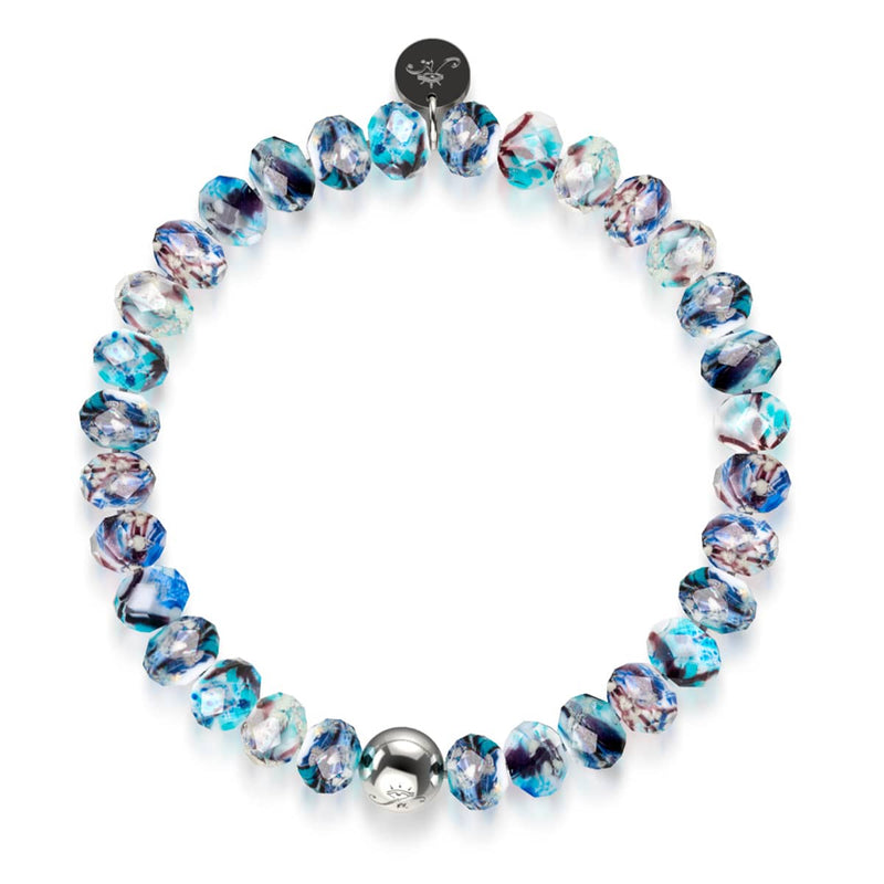 Blue Period | .925 Sterling Silver | Picasso Firefly Glass Diamonds Bracelet