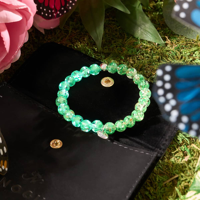 Emerald Firefly Glass Watercolor Bracelet