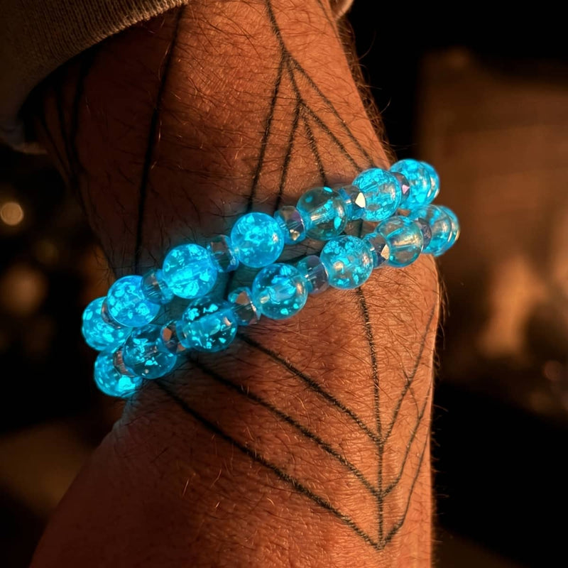 Aquamarine Ice | Firefly Glass Snow Globe Bracelet