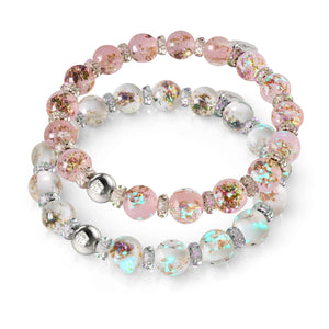 Mezzaluna | Firework Glass Crystal Moon Bracelet 2-Set