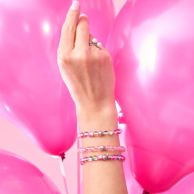 Rosewater x Magenta | Mini Firefly Glass Macrame Bracelet