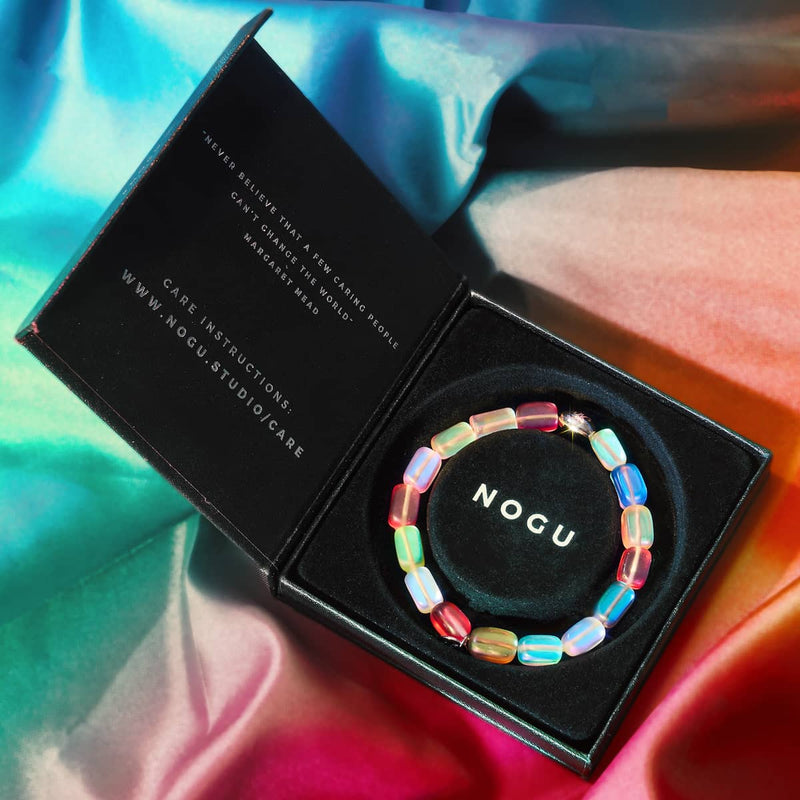 Rainbow Reef | .925 Sterling Silver | Mermaid Glass Pebble Bracelet