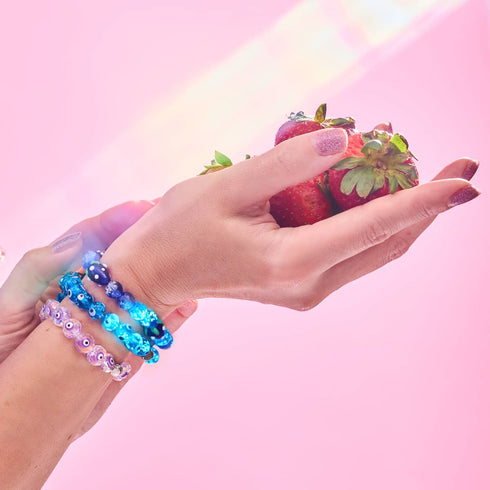 Purple | .925 Sterling Silver | Crystal Evil Eye Bracelet