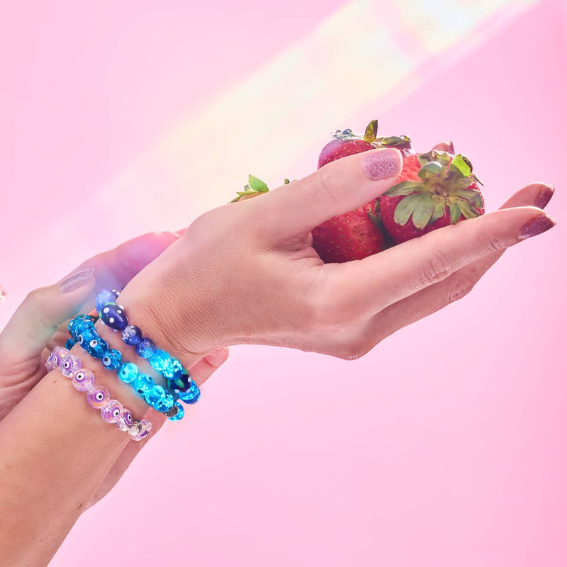 Purple | .925 Sterling Silver | Crystal Evil Eye Bracelet