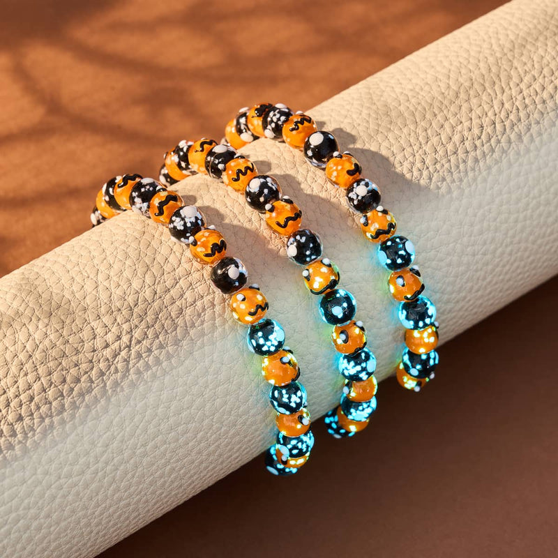 Midnight Pumpkin | Silver | Firefly Glass Pumpkin Bracelet