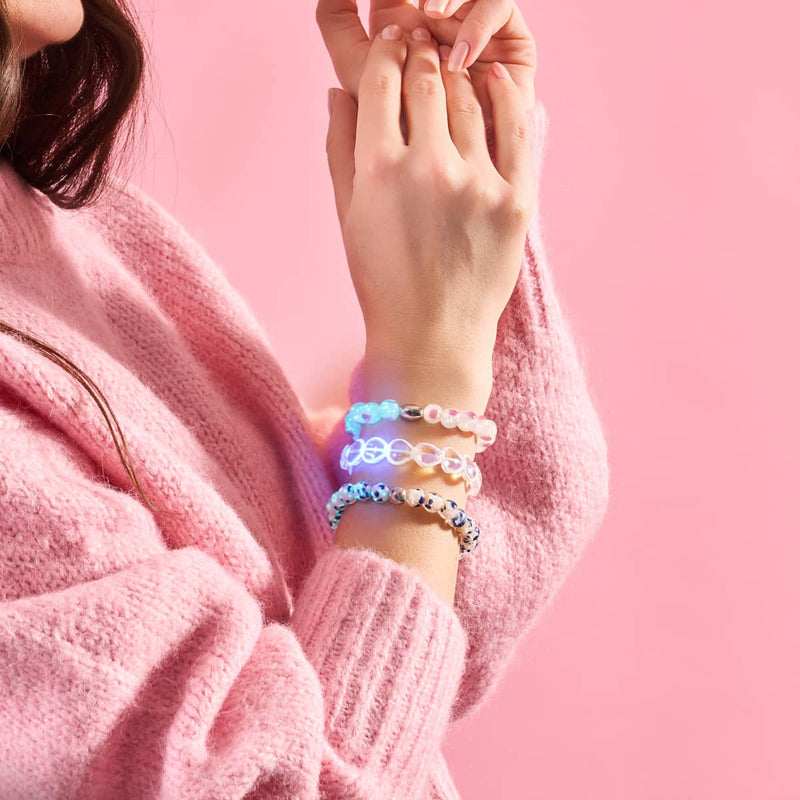 White x Pink | .925 Sterling Silver | Firefly Glass Love Bracelet