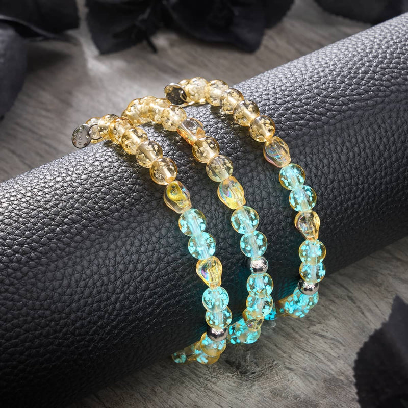 Sunset Spectre | .925 Sterling Silver | Firefly Glass Skull Bracelet
