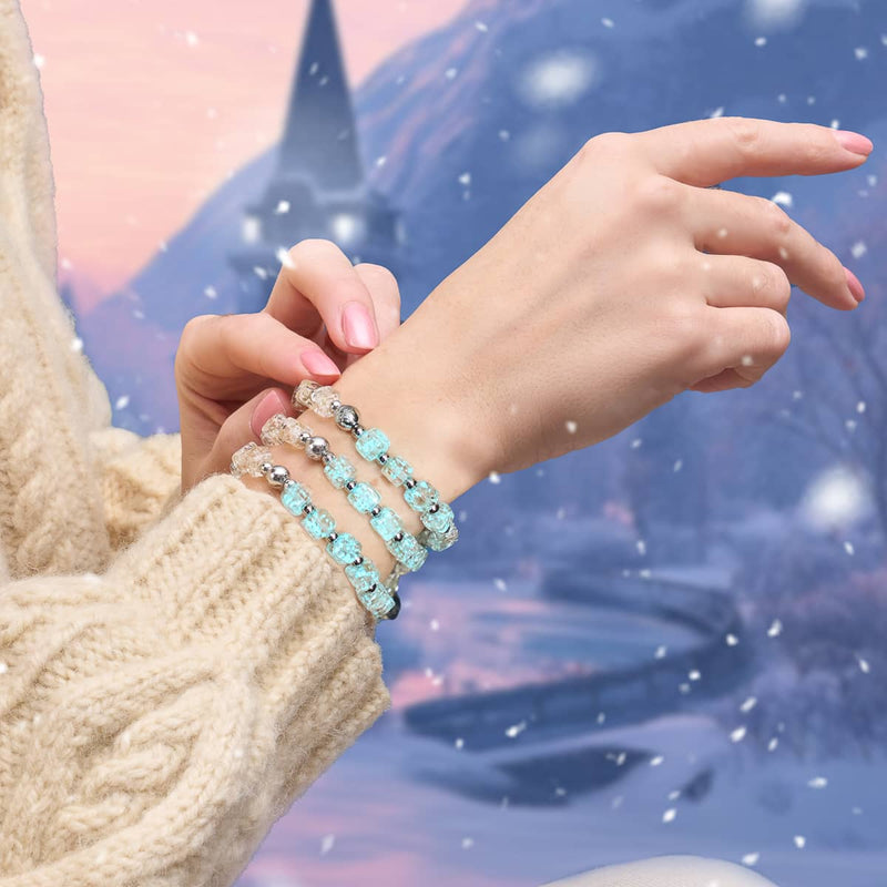 Alabaster | Silver | Firefly Glass Pebble Bracelet