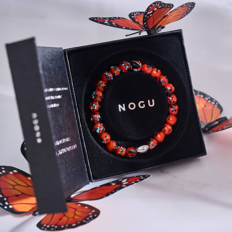 Glowing Ember | .925 Sterling Silver | Firefly Glass Bracelet