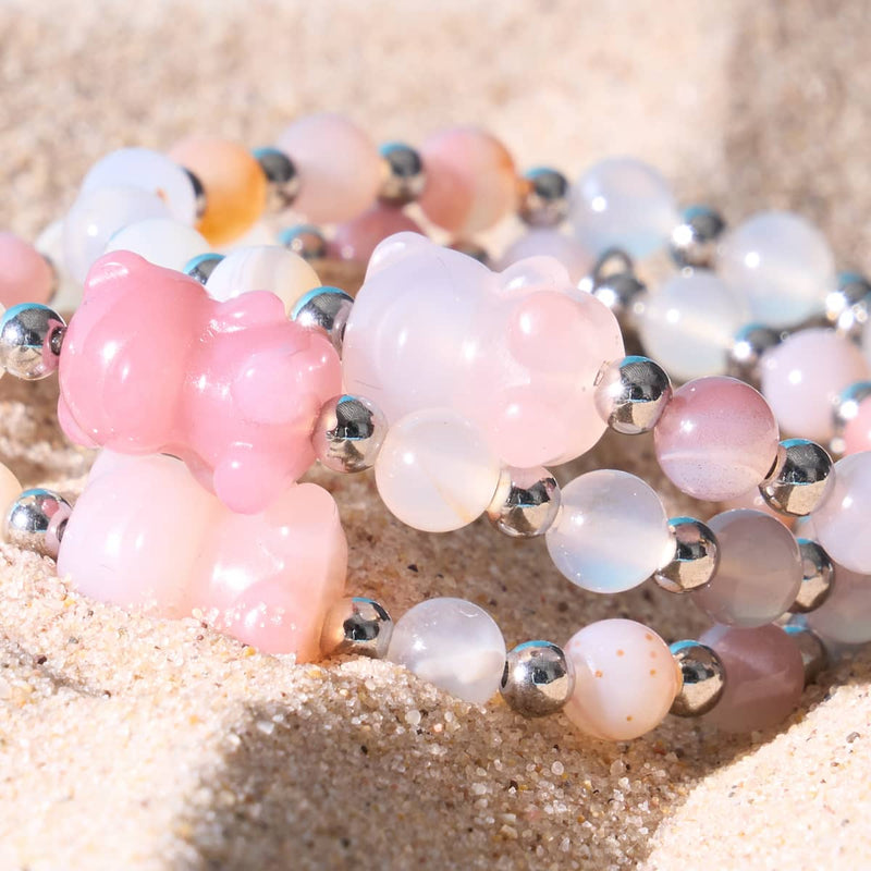 Sahara | Gemmy Bear Bracelet | Peach Carnelian x Silver