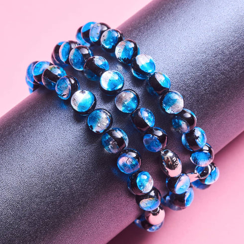 Blue Eclipse | .925 Sterling Silver | Lunar Glass Bracelet