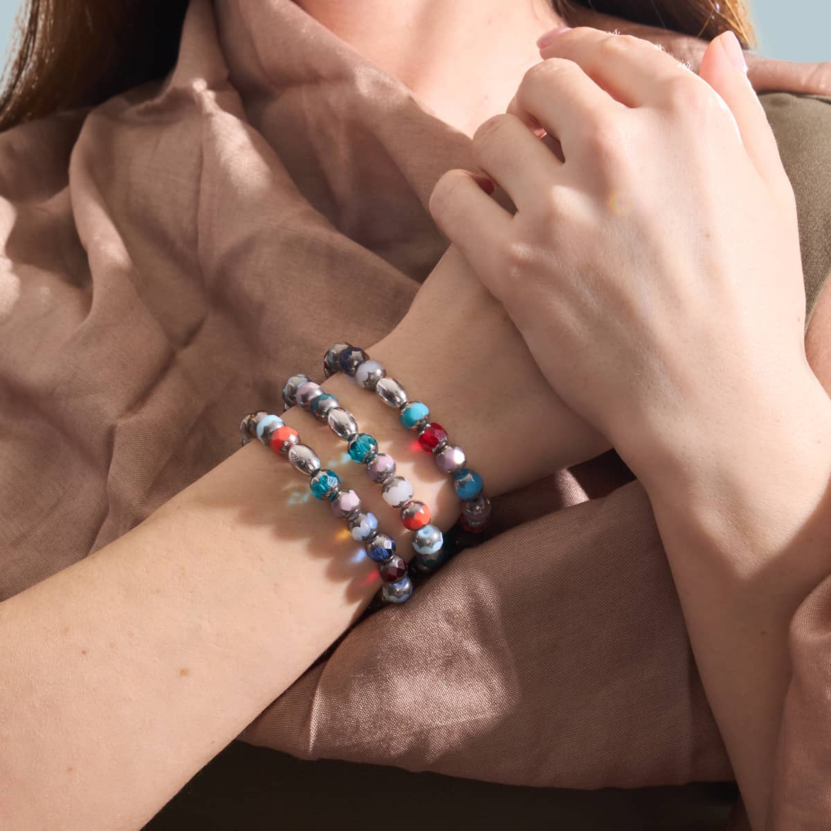 Gilded Rainbow | .925 Sterling Silver | Radiant Facets Crystal Bracelet