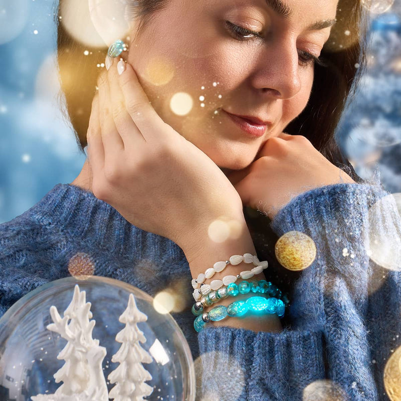 Teal Moon | .925 Sterling Silver | Lunar Glass Bracelet