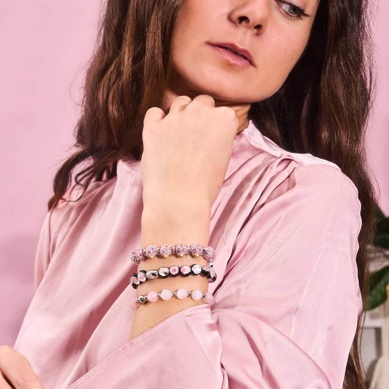 Strawberry Confetti | Deluxe Crystal Kikiballa Bracelet