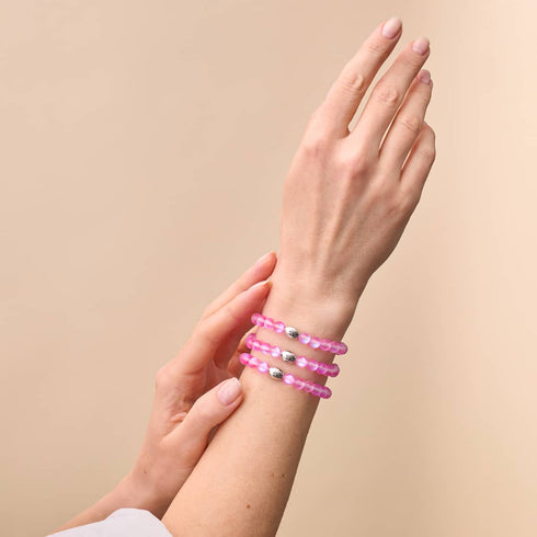 Pink | .925 Sterling Silver | Mermaid Glass Bead Bracelet
