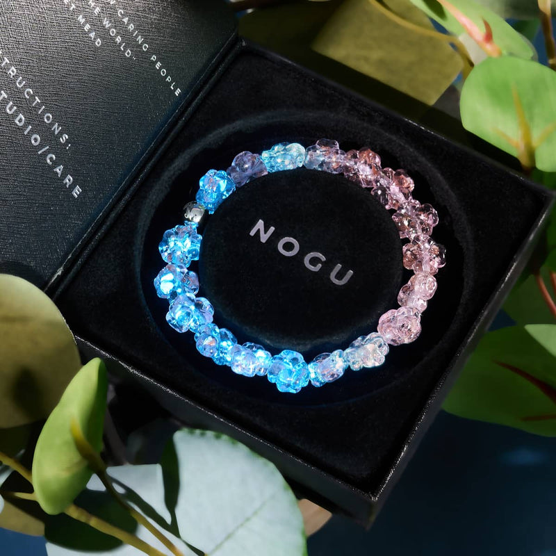 Rosewater | Silver | Firefly Glass Clover Bracelet