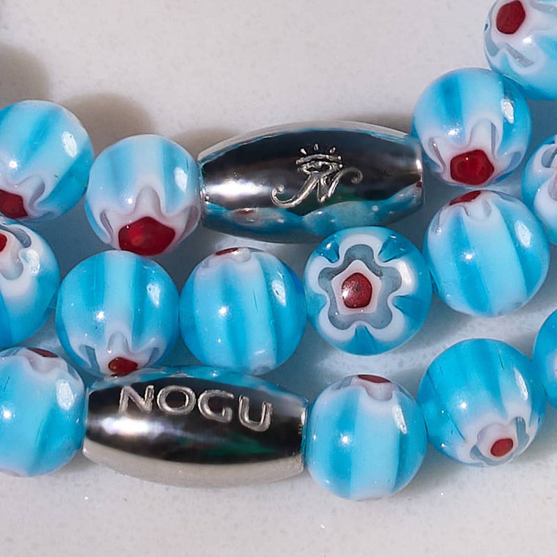 Azzurro | Silver | Millefiori Wrap