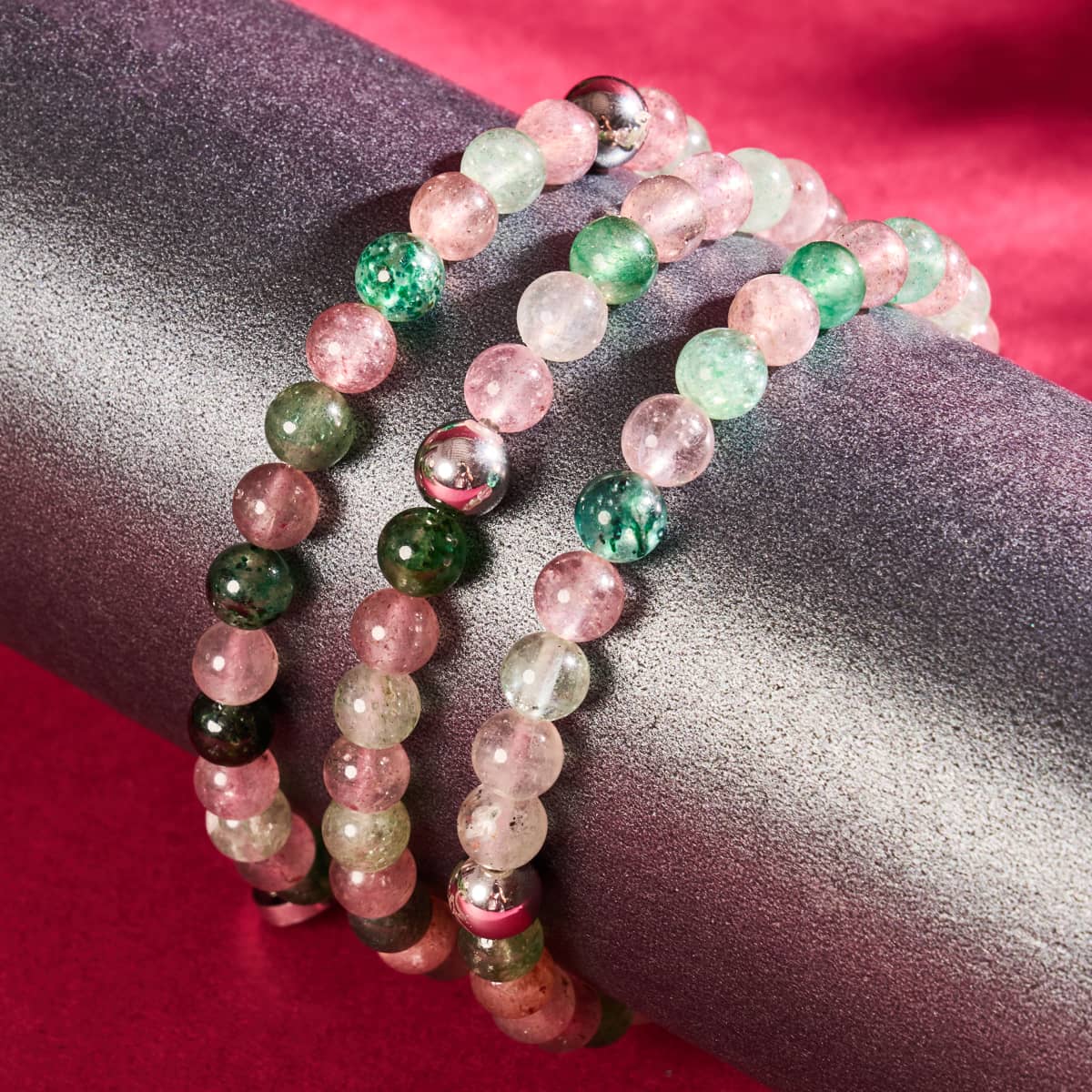 Reindeer Quartz | Silver | Healing Gemstone Bead Bracelet