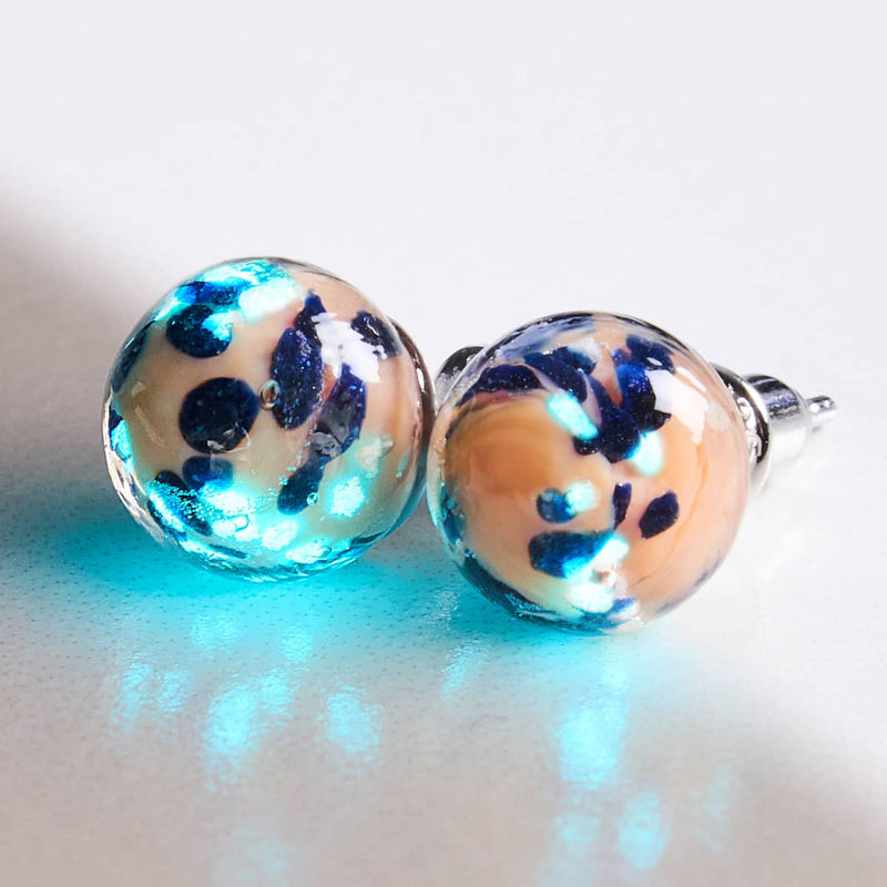 Blueberry Cobbler | .925 Sterling Silver | Firefly Glass Stud Earrings