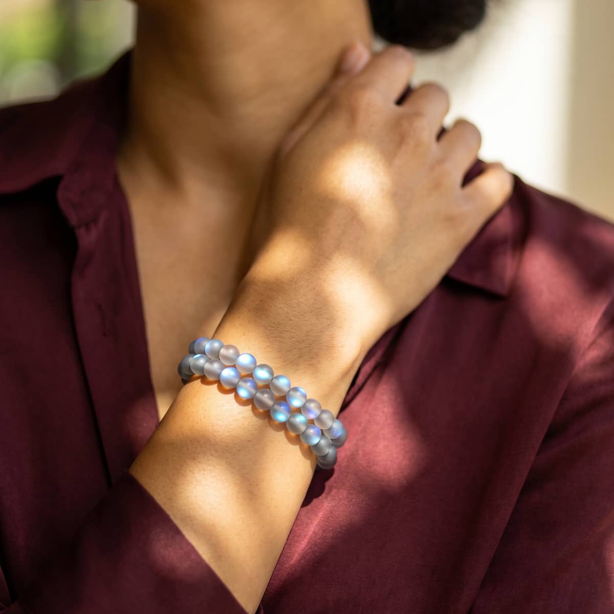 Grey | Silver | Mermaid Glass Bead Bracelet