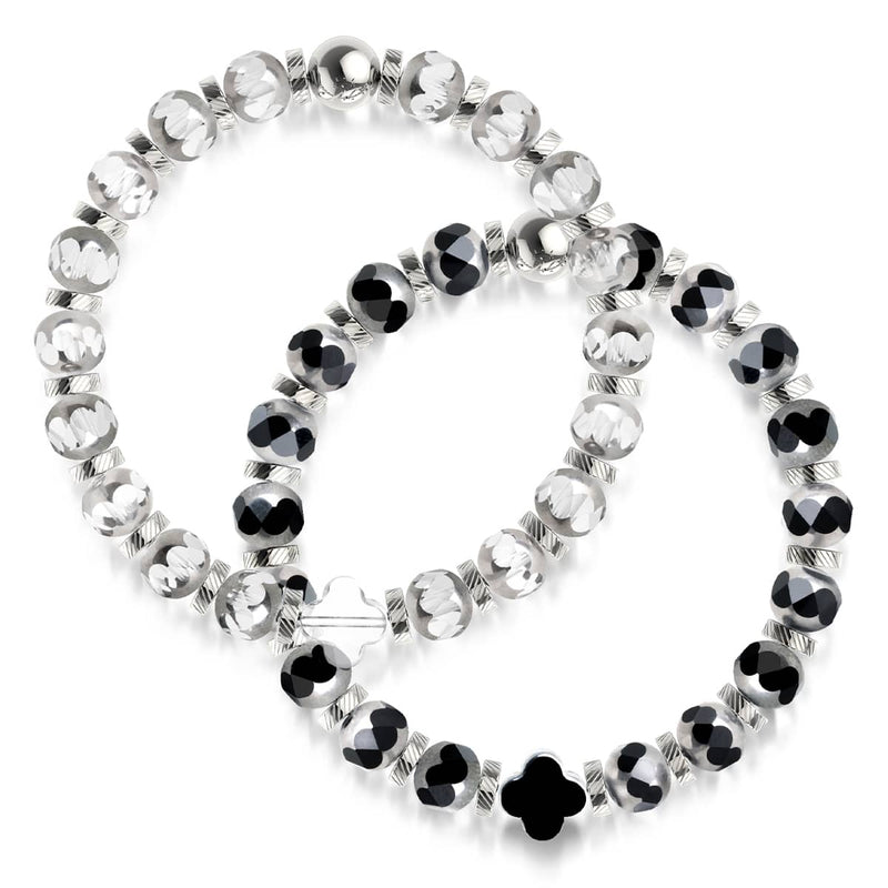 Chrome Clover Bracelet 2 Set