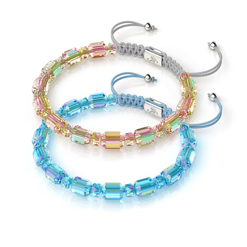 Radiant Facet Pebble Bracelet 2 Set